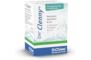 Iper Clenny Soluzione Ipertonica - Adulti e Bambini - Per Nebulizzazione o Instillazione - Azione Decongestionante e Fluidificante - Raffreddore, Rinite, Rinosinusite – 20 Flaconcini Monouso da 5ml