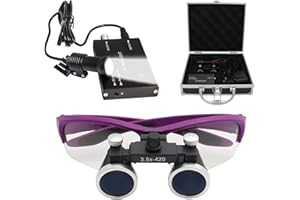 DDASAM Occhiali ingrandimento,Lente d'Ingrandimento Dentale, dental loupe,lampada dentale 3,5x Occhialini Binoculari Medici Chirurgici Dentali con Faro LED per Chirurgia Odontoiatrica