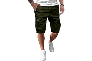 JMIERR Pantalones Cortos Hombre Deporte Casual Chino con Bolsillos