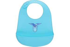 ONLY4FAN SRL Only4fan S.r.l. SS Lazio Bavaglino Silicone con Tasca, Celeste, Taglia Unica Unisex-Bimbi