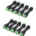 RIVER FOX 10 Pairs Dc Power Jack Plug Adapter Connector, 12V 24V Male + Female 2.1Mm X 5.5Mm Barrel Connectors For Cctv Camera,Led Strip Light, Dvr (10 X Male + 10 X Female), Black