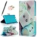 Produktbild ZSTVIVA Flip Case PU Leder Wallet Case Folio Schutzhülle für Huawei P8 Lite Bunte Marshmallow Muster-Druck Hülle Handytasche Skin Schale Soft Backcover Handy Tasche Flip Cover Buchstil Klapptasche in Lederoptik mit Standfunktion Karteneinschub und Magnetverschluß + Flower Anti Staub Schutz Stöpsel + Metall Eingabestift Stylus Touch Pen