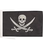 Decorazione Pirata Bandiera Pirata Jolly Roger 3x5 Piedi (90x150 Cm) - Teschio Con Spade Incrociate - Poliestere Resistente, Nuova Con Etichette Bandiera Jolly Roger 3x5 Piedi Teschio Spade Poliestere