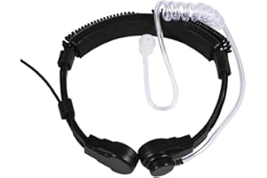 TANGXI Casque Professionnel pour Talkie-walkie avec Tube Acoustique PTT pour Baofeng UV5R 2 Voies Radio Talkie-walkie pour Kenwood/Wouxun/Linton/Puxing