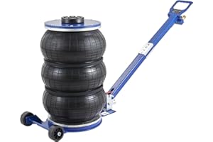 VEVOR Cric Pneumatique 5 tonnes Plage 140-470 mm Cric de Levage Pneumatique 0,8-1,0 MPa 3 Coussins d’Air Poignée Longue Ajustable Levage Rapide pour Réparation Entretien Voiture SUV Atelier Garage