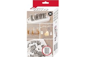 Rayher Silikon-Gießform ABC, 2teilige Gießform mit 26 Buchstaben A-Z, zum Ausgießen mit Kreativ Beton, Art Resin Gießharz, Raysin-Gießpulver, 36130000, grau, Box