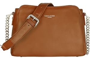 David Jones - Borsa a Tracolla Donna - Piccola Borsa Spalla Catena Simil Pelle PU - Borsetta con 3 Scomparti Tasche - Borsa a Mano Borsello Moda Città Viaggio Shopping