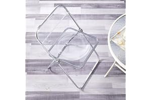 XDAILUYYDS Klappstühle,Transparenter Stuhl Acryl Rückenlehne Klappstuhl,Acryl Esszimmerstuhl,Freizeitstuhl,Kann im Casual Dining Office Verwendet Werden (Blanc)