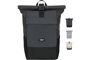 LARKSON Mochila Enrollable Hombre & Mujer - No 4 - Macuto para Viaje, Uni, Trabajo - de Botellas Pet Recicladas - Bolso para Portátil - Impermeable