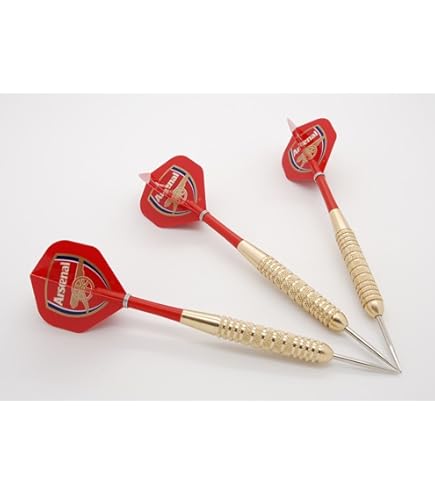 23g Arsenal Brass Darts Set, Standard Shape Flights, Stems & Case