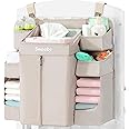 Sweeby Diaper Organizer for Changing Table and Crib Diaper Stacker Nursery Organizers for Cribs Hanging Diaper Caddy Organizer for Baby Essentials