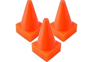 Faswin Lot de 40 cônes d'entrainement en plastique pour activités de plein air et événements festifs Orange 17,8 cm