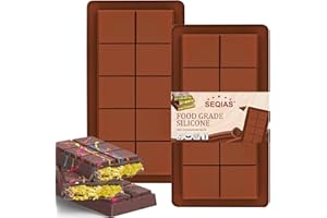 SEQIAS Schokoladenform Silikon Tief, Dubai Schokoladentafel Form, 2 Stück Silikonform Schokoladentafel Tiefe Schokoladenform Extra Tief Schokolade Form mit 10 Muldenfür Schokolade Praline Süßigkeiten