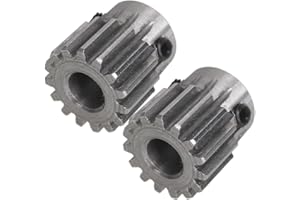 BQLZR Modul 1 Metall Stahl Zahnrad Top Schrauben 6mm Lochdurchmesser 15 Z?hne Packung von 2