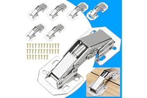 EMAGEREN 8Pcs Charniere Porte en Acier Laminé à Froid charnière invisible à 90 Degrés 105*43mm charniere porte placard avec Vis Installation Facile pour Porte Placard Armoire Meubles Cuisine - Argent