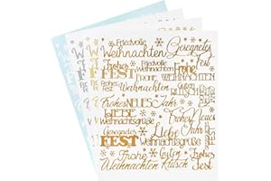 ‎IDEEN MIT HERZ Ideen mit Herz Sticker "Handlettering Art" | Aufkleber | Verschiedene Schriftzüge zur Hochzeit, Liebe, Trauer, Weihnachten, Ostern uvm. | Jeweils 4 Bogen à 20 x 23 cm (Weihnachten)