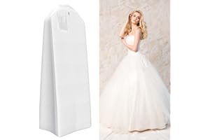 WILLIYATT Sac de rangement pour robe de mariée 180 cm Non Tissé Anti-Poussière Housse Housse de protection respirante à soufflet Pour le rangement ou le voyage