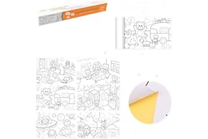 lomonmen Rotolo da Disegno per Bambini, Rotolo da Colorare per Bambini,Carta Millimetrata da Disegno Fai-da-Te A Colori Regali per bambini e bambine (Regno degli animali)