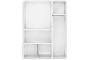 Lilly Things ANTIRUTSCH Schubladen Ordnungssystem (Weiß 6-teilig) Schubladen Organizer Schubladeneinsatz Aufbewahrungsbox für Make-Up Kosmetik Schminktisch Schreibtisch Büro Bad Küche