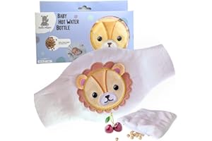 Hello Hippo - Cherry Stone Baby Heat Belt - Microwavable & Oven-Safe Anti-Colic Warming Belt, Hypoallergenic and Machine Washable (Lion)