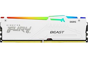 Kingston FURY Beast Blanc RGB 32Go (2x16Go) 6000MT/s DDR5 CL36 DIMM Mémoire pour PC de Gamer Kit de 2 AMD EXPO/ Intel XMP - KF560C36BWE2AK2-32