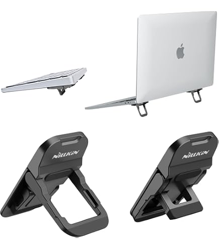 Triyards Foldable Aluminum Laptop Stand – Fits 10-16 Inch Laptops/Tablets, 20-Degree Tilt, Non-Skid Feet, Portable