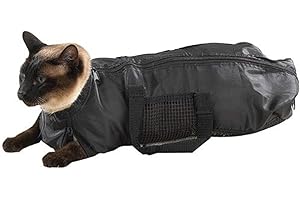 Esenlong Cat Bathing Bag, Mesh Cat Grooming Bag, Cat Restraint Shower Bag with Zippers, Cat Restraint Bag for Prevent Cat Scratching Biting