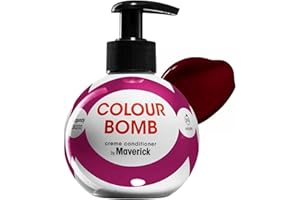 COLOUR BOMB BY MAVERICK Colour Bomb Burgundy Hair Colour Depositing Conditioner 250ml – Vibrant Gloss & Shine, Softening & Nourishing Colour Refresh Treatment, No Mix, Vegan, Ammonia & Peroxide Free