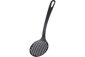 Rainspire Nylon Skimmer Spoon for Cooking, Professional Strainer Spoon for Draining & Frying, Heat Resistant Slotted Spoon for Frying, Large Bowl, Comfortable Handle, Dishwasher Safe