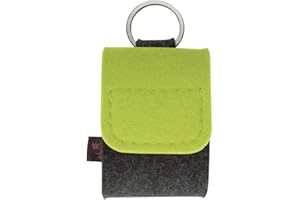 Trousse de pharmacie homéopathique Premium d'ebos ✓ Poches de granules en véritable feutre de laine ✓ 4 boucles pour flacons à granules | Etui à granules, pochette d'homéopathie (vert citron)