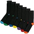 12 Pairs Boys Cotton Rich Colour Heel & Toe Black School Socks Sizes 9-12, 12-3 & 4-6