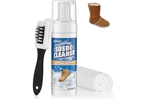 GLOWPOINT Suede and Nubuck Cleaner, Shoe Cleaning kit with 3-Sided Suede Brush & Towel, Suede Shoe Cleaner Foam Removes Dirt & Stain for Suede, Nubuck, Leather, Knit, Boots
