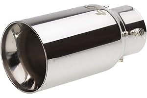 Simoni Racing Cola de Tubo de Escape Deportiva Redonda/Recto Acero Inoxidable - Ø90xL185mm - Montaje 34-59mm