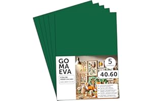 m-office Plaques de Mousse EVA Colorées 40x60cm, Feuilles de Mousse à Découper, Papier Mousse Pailleté, Idéal pour Loisirs Créatifs, Scrapbooking, École ou Activités Manuelles (Vert foncé, 5 uds)