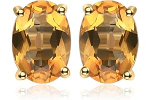 JewelryPalace Owalny krój Kolczyki sztyfty z prawdziwych kamieni szlachetnych Srebro 925 Kolczyki damskie Srebro Birthstone Girls Różowe złoto Złoto