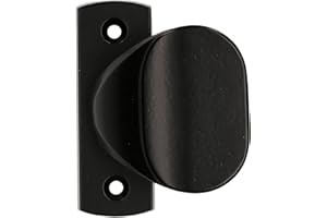 KOTARBAU® Pomo de puerta, Pomo de bola con placa rectangular, Tirador redondo de puerta, Recubierto de polvo, Negro, Pomo fijo, Agarre cómodo