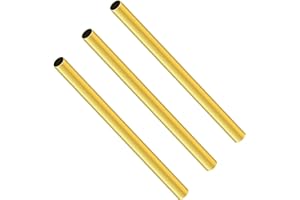 LAVMHAB Tubo rotondo in ottone, 6 mm di diametro esterno x 0,3 mm di spessore della parete x 200 mm di lunghezza, tubi rotondi in ottone senza cuciture, per artigianato fai da te (3 pezzi)