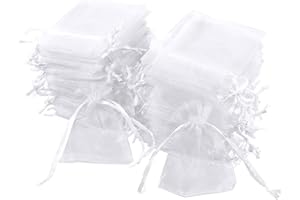 Carehabi Organzasäckchen 100 sacchetti in organza, 7 x 9 cm, sacchetto regalo in organza, sacchetto per gioielli, sacchetti per matrimonio, sacchetti di lavanda, bomboniere nuziali
