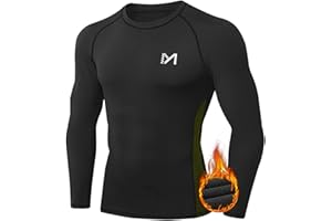 MEETYOO Herren Thermounterwäsche Oberteile, Thermoshirt Langarm Kompressionsshirt Funktionsshirt Atmungsaktiv Thermounterhemd Männer Sportshirt für Running Fitness Gym