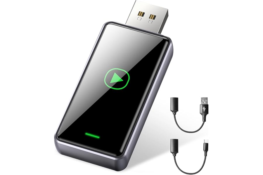 Alltotive S1 Wireless CarPlay Adapter for iPhone - Convert Wired to Wireless CarPlay, Plug and Play, Supports USB and Type-C, Compatible with iPhone iOS 10+ & Cars from 2016