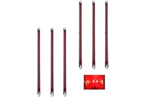 NKYS Lampada Alogena A Infrarossi R7 1000W, Lampadine Infrarossi Quarzo R7S 254 mm, 1000 Lumen, 220V Rubino Infrarossi Alogeno Lampada Riscaldante Ultrasottile, Fascio 360°, 6 Pezzi