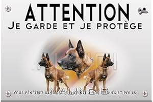 Pets-easy Panneau Attention au chien malinois militaire