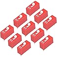 sourcing map 10 Pcs Red DIP Switch 1Positions for Circuit Breadboards PCB