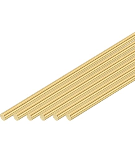 QUARKZMAN 6 Stück Messing-Rundstange – 3mm Durchmesser, 153mm Länge, H62 Messing Für DIY Und Industrie