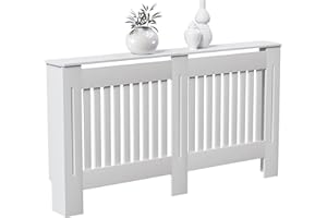 Vida Designs Cubre radiador Chelsea, diseño de Moderno con Lamas de DM Pintado de Color Blanco