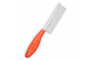 wilcractk Peine para Pelo Largo de Gato, Peine para Perros, Acero Inoxidable, Cepillo Perro Pelo Corto. Peine de Belleza para Mascotas Apto para Gatitos y Perros