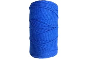 TOMASELLI MERCERIA Cordino Macramè Crochet Filo 250 GR Cotone Uncinetto 200 MT - Bluette