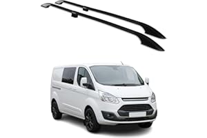OMAC Barres de Toit longitudinales pour Ford Transit Custom/Tourneo Custom 2013-2023 L2 Aluminium Noir