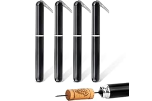 FBBULES Tire Bouchon Pompe à Air 2-en-1 avec Coupe-Capsule, Lot de 4 Ouvre-Bouteille à Pression d'air Rapide pour Maison Restaurant Fête, Cadeau Amateurs Vin Professionnel
