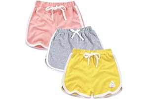 Rolanko Pantaloncini da Ginnastica per Ragazze, Pantaloncini Sportivi Estivi con Coulisse per Bambini Che corrono E Ballano